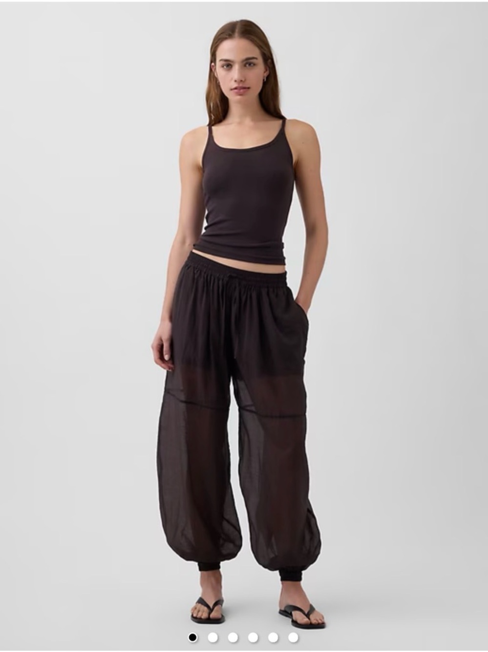 GAP Sheer Parachute Joggers - Terra brown